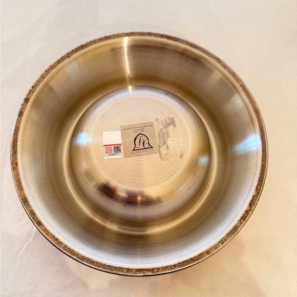 Orange Dog Bowl with Silver Interior - Picture 5 of 6